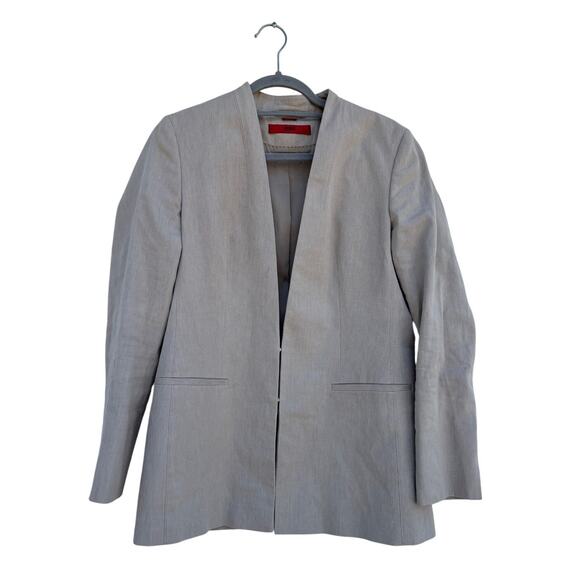 Hugo Boss Jackets & Blazers - HUGO BOSS Aresas Blazer, Women's Beige Linen, Two‎ Clasp Closure, Sz 8